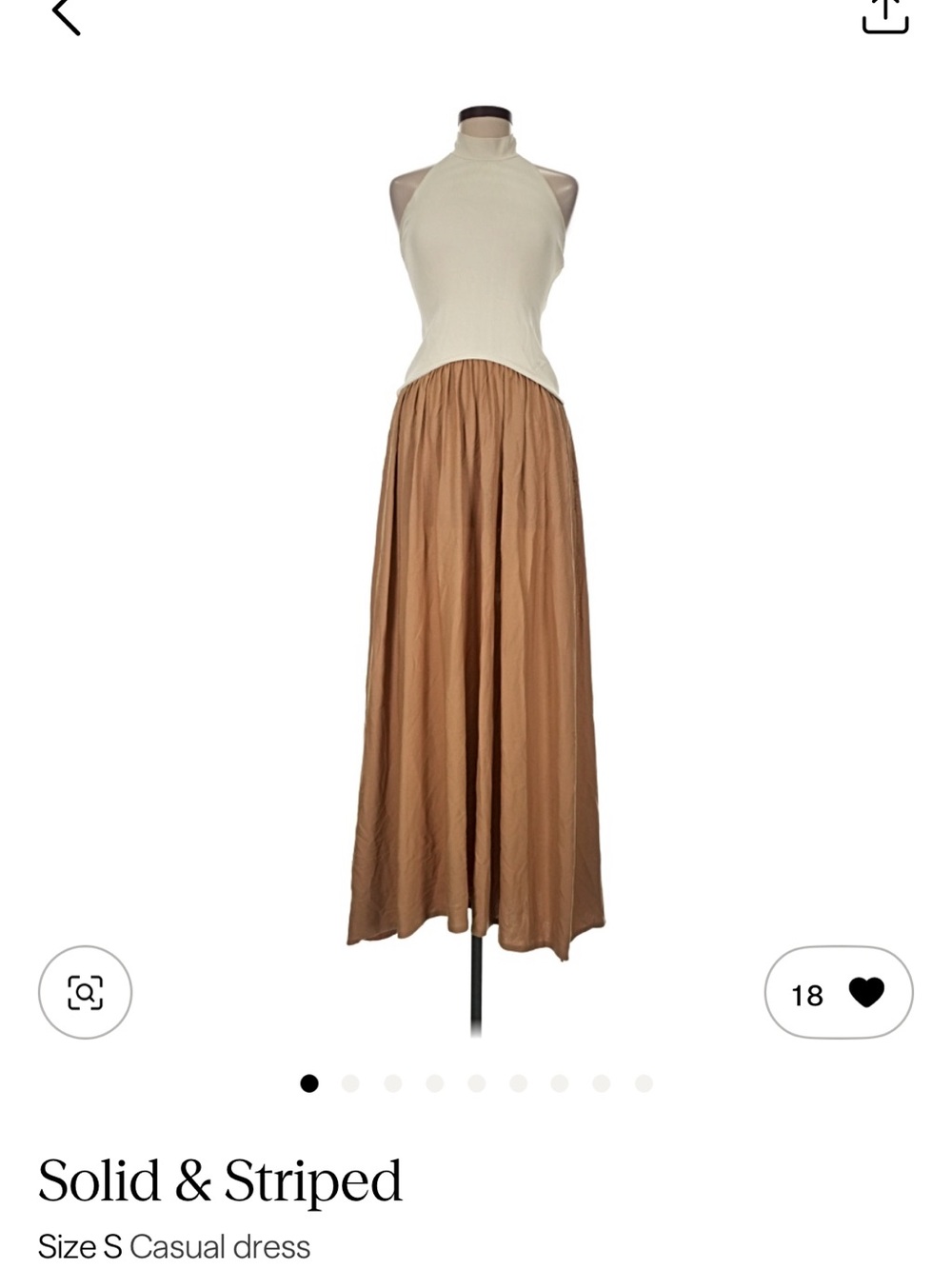 SOLID & STRIPED Tan-Brown Maxi Skirt with Gathered Waist